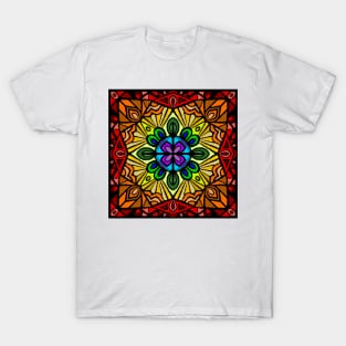 Stained Glass Rainbow Mandala T-Shirt